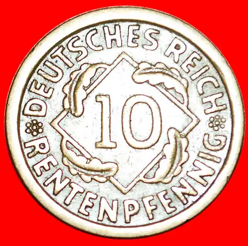 * WEIZENPYRAMIDE (1924-1936): DEUTSCHLAND ★ 10 RENTENPFENNIG 1924J! * THIRD REICH: GERMANY ★