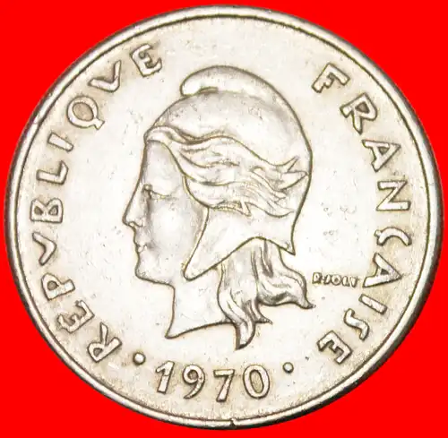 * FRANKREICH ohne IEOM (1967-1970): FRANZÖSISCH POLYNESIEN ★ 20 FRANC 1970!    * FRANCE: FRENCH POLYNESIA ★