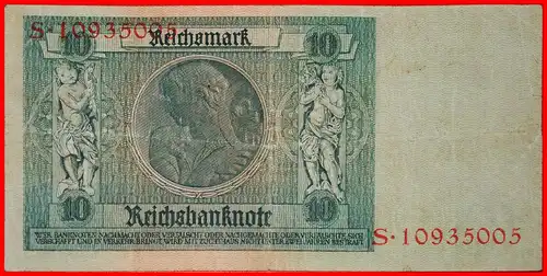 * REICHSBANKNOTE 1924: DEUTSCHLAND ★ 10 MARK 1929! S 10935005  *  GERMANY ★