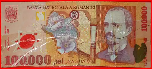 * GRIGORESCU (1838-1907): ROMANIA ★ 100000 LEI 2001 (2001) PLASTIK!