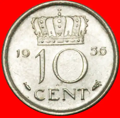 * PORTRÄT RECHTS (1950-1980): NIEDERLANDE ★ 10 CENT 1956!    * NETHERLANDS ★ 