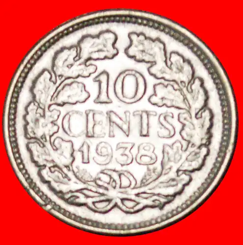 * SILBER (1926-1945): NIEDERLANDE ★ 10 CENT 1938!   * SILVER:  NETHERLANDS ★ 