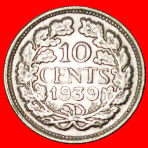 * SILBER (1926-1945): NIEDERLANDE ★ 10 CENT 1939!    * SILVER:  NETHERLANDS ★ 