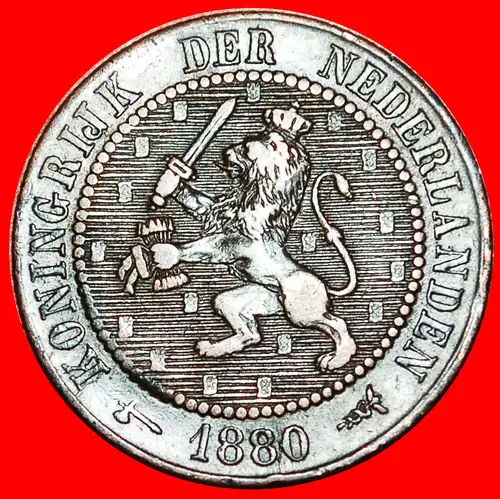 * RAMPANT LÖW (1877-1898)E: NIEDERLANDE ★ 2 1/2 CENT 1880! UNGEWÖHNLICH!   * NETHERLANDS ★ UNCOMMON