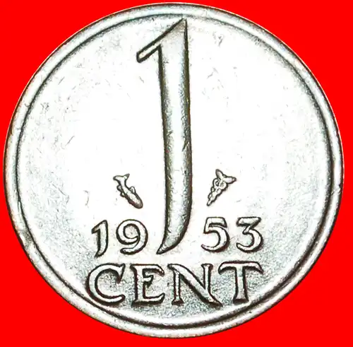 * PORTRÄT RECHTS (1950-1980): NIEDERLANDE ★ 1 CENT 1953!    * NETHERLANDS ★ 