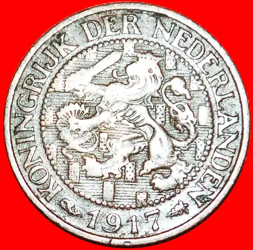 * RAMPANT LÖWE (1913-1941): NIEDERLANDE ★ 1 CENT 1917!    * NETHERLANDS ★ 