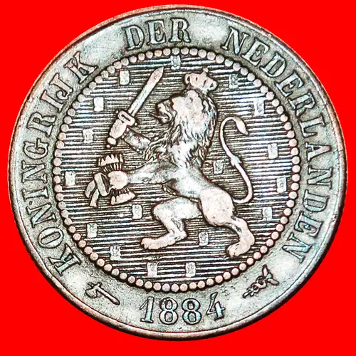 * RAMPANT LÖWE (1877-1898): NIEDERLANDE ★ 2 1/2 CENT 1884!  * NETHERLANDS ★ 