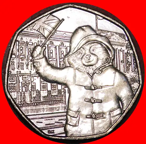 * BÄR IM PALAST: GROSSBRITANNIEN ★ 50 PENCE 2018 STG STEMPELGLANZ! * BEAR AT PALACE: UNITED KINGDOM★  GREAT BRITAIN