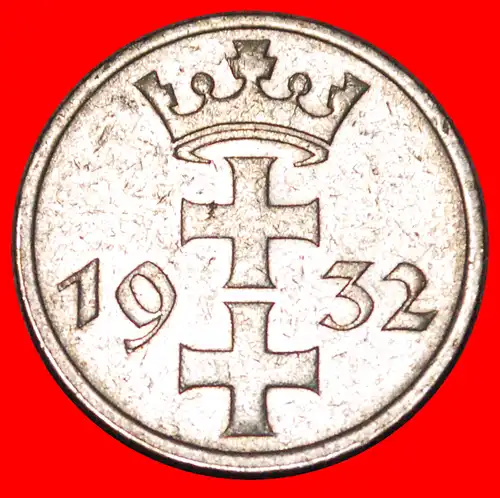 * POLEN: DEUTSCHLAND DANZIG ★ 1 GULDEN 1932 SELTEN!    * POLAND: GERMANY DANZIG ★RARE! 