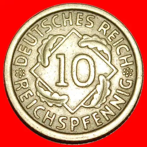 * DRITTES REICH (1933-1945): DEUTSCHLAND ★ 10 REICHSPFENNIG 1934G SELTEN! * THIRD REICH: GERMANY ★ RARE!