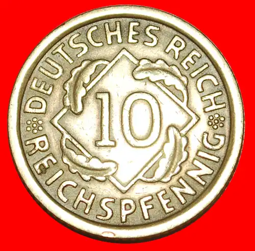 * DRITTES REICH (1933-1945): DEUTSCHLAND ★ 10 REICHSPFENNIG 1936G UNGEWÖHNLICH! * THIRD REICH: GERMANY ★ UNCOMMON!