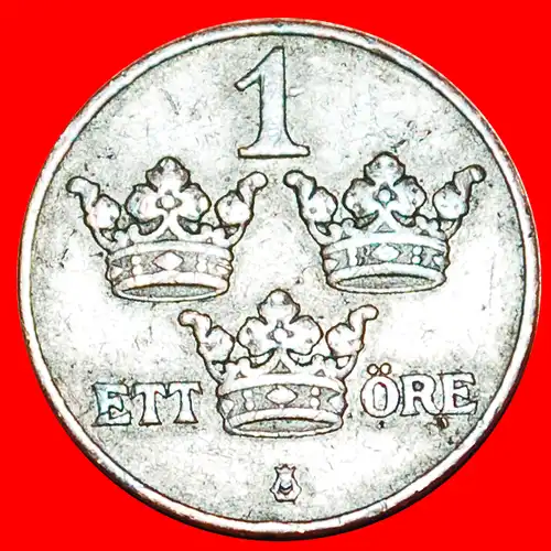 * 3 KRONEN: SCHWEDEN ★ 1 OERE 1911! GUSTAV V. (1907-1950) * 3 CROWNS: SWEDEN ★