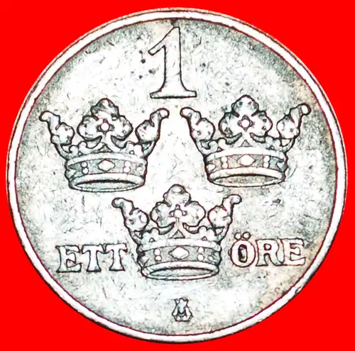 * 3 KRONEN: SCHWEDEN ★ 1 OERE 1914! GUSTAV V. (1907-1950) * 3 CROWNS: SWEDEN ★