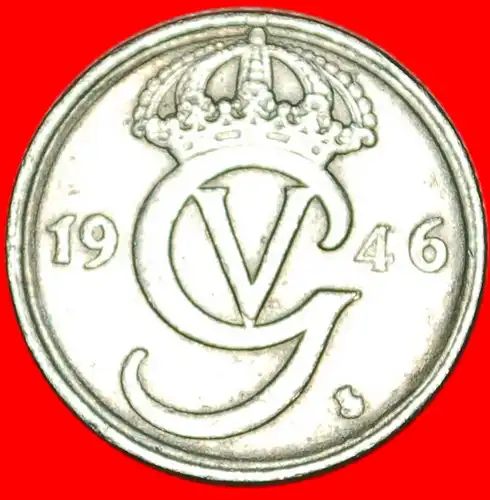 * MONOGRAMM: SCHWEDEN ★ 10 OERE 1946TS! GUSTAV V. (1907-1950) * SWEDEN ★