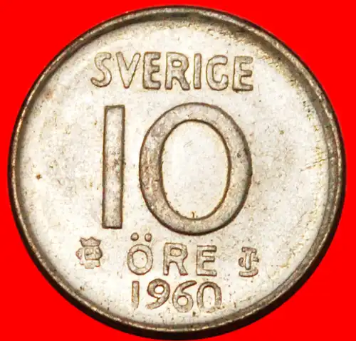 * SILBER: SCHWEDEN ★ 10 OERE 1960 uSTG!  *  SWEDEN ★SILVER