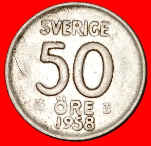 * SILBER: SCHWEDEN ★ 50 OERE 1958! *  SWEDEN ★SILVER