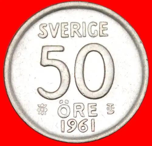 * SILBER: SCHWEDEN ★ 50 OERE 1961! *  SWEDEN ★SILVER