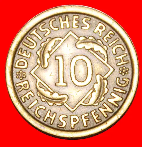 * DRITTES REICH (1933-1945): DEUTSCHLAND ★ 10 REICHSPFENNIG 1934F SELTEN! * THIRD REICH: GERMANY ★ RARE!