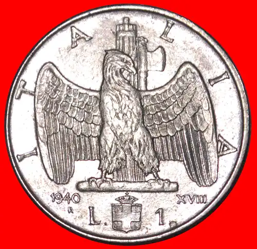 * NICHT MAGNETISCH: ITALIEN ★ 1 LIRA 1940R Viktor Emanuel III. (1900-1946) * NONMAGNETIC: ITALY ★