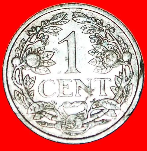 * WUCHERND LÖWE (1913-1941): NIEDERLANDE ★ 1 CENT 1913 SELTEN! WILHELMINA (1890-1948)  * RAMPANT LION: NETHERLANDS ★ UNCOMMON!