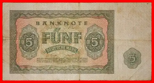 * KOMMUNISMUS: DEUTSCHLAND DDR★ 5 DEUTSCHE MARK 1955 UNGEWÖHNLICH!  * COMMUNISM: GERMANY GDR ★ UNCOMMON! 