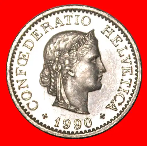 * FREIHEIT (1879-2022): SCHWEIZ ★ 10 RAPPEN 1990B! STEMPEL 2+C VZGL STEMPELGLANZ! * LIBERTY: SWITZERLAND ★ 10 RAPPEN 1990B! DIES 2+C MINT LUSTRE!