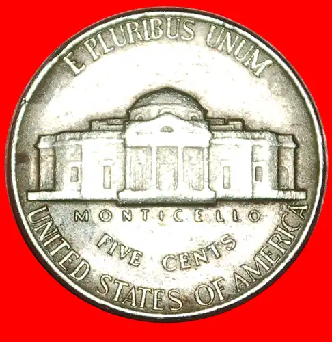 * MONTICELLO (1938-2003): USA ★ 5 CENTS 1947! JEFFERSON (1801-1809)