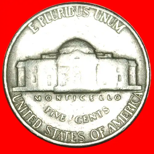  * MONTICELLO (1938-2003): USA ★ 5 CENTS 1949! JEFFERSON (1801-1809)