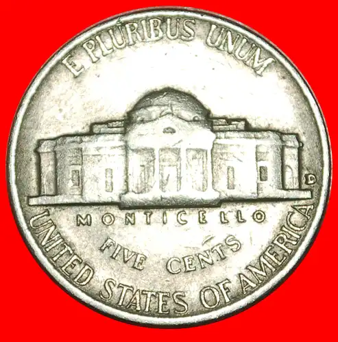  * MONTICELLO (1938-2003): USA ★ 5 CENTS 1960D! JEFFERSON (1801-1809)