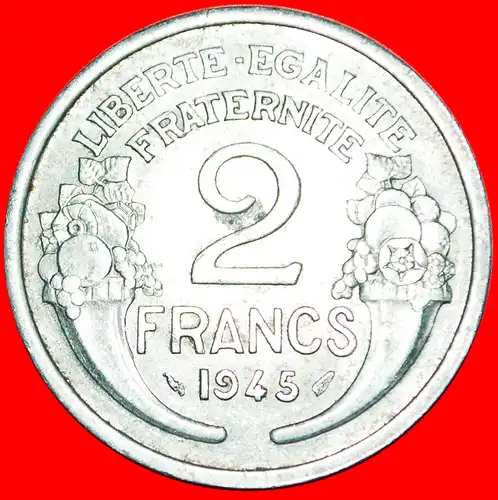 * FÜLLHÖHLE: FRANKREICH ★ 2 FRANC 1945! UNGEWÖHNLICHES JAHR! * CORNUCOPIAS: FRANCE ★! UNCOMMON YEAR!