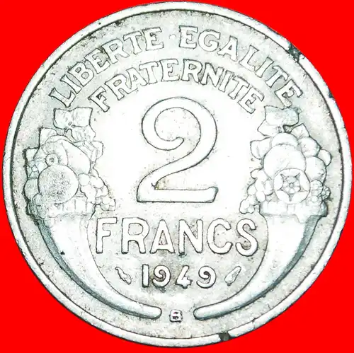 * FÜLLHÖHLE: FRANKREICH ★ 2 FRANC 1949B! * CORNUCOPIAS: FRANCE ★