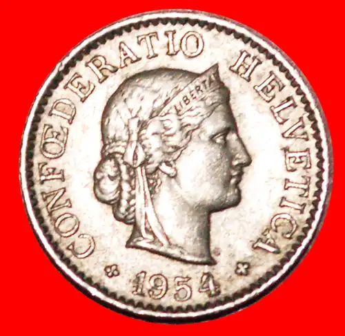 * FREIHEIT (1879-2022): SCHWEIZ ★ 5 RAPPEN 1954B! STEMPEL 1+A! * LIBERTY: SWITZERLAND ★