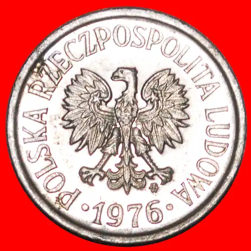 * SOZIALISTISCHE STERNE AUF ADLER (1957-1985): POLEN ★ 20 GROSHEN 1976 STEMPEL I.1! VZGL STEMPELGLANZ! * SOCIALIST STARS ON EAGLE: POLAND ★ 20 GROSZES 1976 DIE I.1!