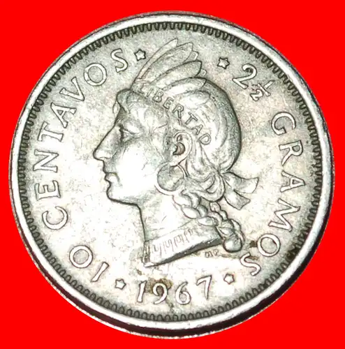 * GROSSBRITANNIEN (1967-1975): DOMINIKANISCHE REPUBLIK ★10 CENTAVO 1967!  * GREAT BRITAIN: DOMINICAN REPUBLIC ★ 