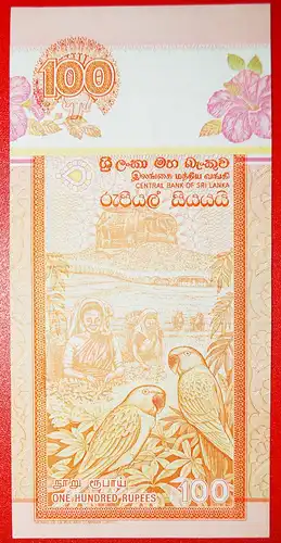 * GROSSBRITANNIEN: SRI LANKA ★ 100 RUPIEN 1992 PAPAGEIEN! KNACKIG! * GREAT BRITAIN: SRI LANKA ★