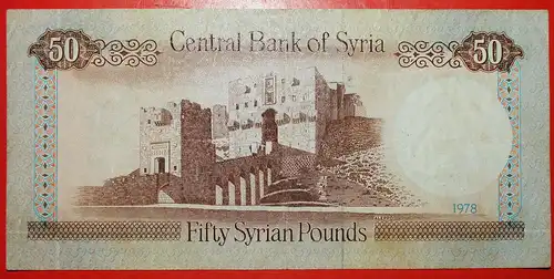 * DAMM (1977-1991)★ SYRIEN★ 50 PFUND 1978! UNGEWÖHNLICH! * DAM ★ SYRIA★ UNCOMMON!