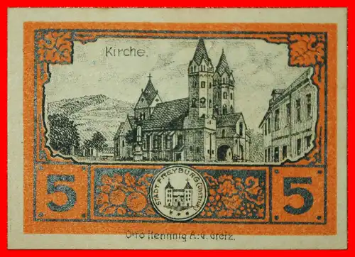 * SACHSEN: DEUTSCHLAND FREYBURG an der UNSTRUM ★ 5 PFENNIG 1920 VZGL KNACKIG!  * SAXONY: GERMANY FREYBURG on the UNSTRUM ★