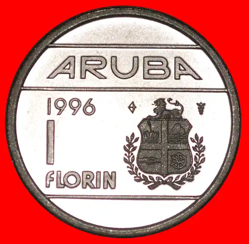 * NIEDERLANDE (1986-2013): ARUBA ★ 1 FLORIN 1996 STG STEMPELGLANZ!   * NETHERLANDS: ARUBA ★