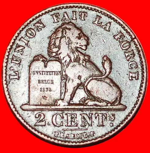 * LEOPOLD II (1865-1909): BELGIEN ★ 2 CENTIME 1905 FRANZÖSISCHE LEGENDE! *  BELGIUM ★ 2 CENTIMES 1905 FRENCH LEGEND!