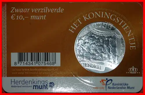 * KRÖNUNG: NIEDERLANDE ★ 10 EURO 2013 STG STEMPELGLANZ! WILLEM-ALEXANDER SELTEN! *  NETHERLANDS ★ SILVER PLATED! SCARCE