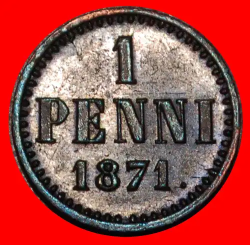 * TYP 1864-1876: FINNLAND (russland, künftig die UdSSR) ★ 1 PFENNIG 1871 SELTEN! ALEXANDER II. (1855-1881)! *  FINLAND (russia, the USSR in future) ★ 1 PENNY 1871 RARE! 