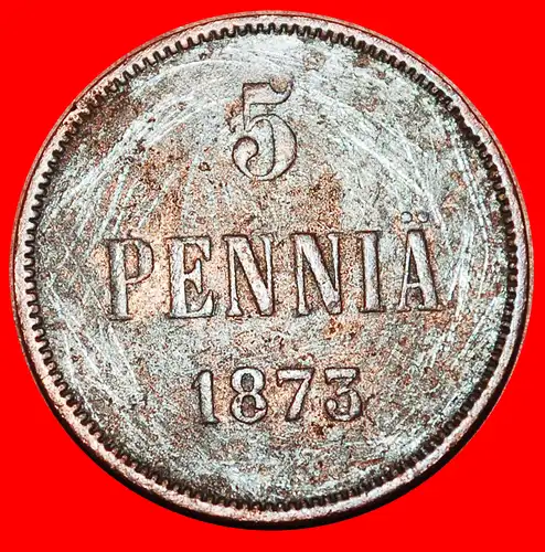 * TYP 1865-1875: FINNLAND (russland, künftig die UdSSR) ★ 5 PFENNIG 1873! ALEXANDER II. (1855-1881)! * FINLAND (russia, the USSR in future) ★