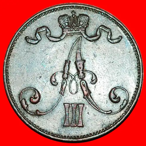 * TYP 1888-1892: FINNLAND (russland, künftig die UdSSR) ★ 5 PFENNIG 1888 UNGEWÖHNLICH! ALEXANDER III. (1881-1894)! * FINLAND (russia, the USSR in future) ★