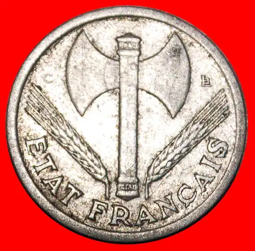 * VICHY BESETZUNG DURCH DEUTSCHLAND (1942-1945): FRANKREICH ★ 1 FRANC 1944C! BEIDE BEKANNTEN SORTEN! * VICHY OCCUPATION BY GERMANY: FRANCE ★ 1 FRANC 1944C BOTH KNOWN VARIETIES!