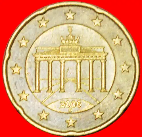 * SPANISCHE BLUMEE: DEUTSCHLAND ★ 20 EURO CENT 2006D NORDISCHES GOLD! * SPANISH ROSE: GERMANY ★  NORDIC GOLD ~ SOWER ERROR!