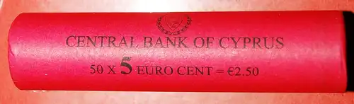 * FINNLAND: ZYPERN ★ 5 EURO CENT 2009 STG ROLLE = 50 MÜNZEN! MUFFLON!  * FINLAND: CYPRUS ★ 5 EURO CENTS 2009 UNC ROLL= 50 COINS! 