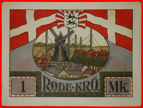 * SCHLESWIG-HOLSTEIN: DEUTSCHLAND LUNDERUP ROTHENKRUG (RØDEKRO DÄNEMARK) ★ 1 MARK 1920!  UNVERÖFFENTLICHT!  *  GERMANY LUNDERUP ROTHENKRUG (RØDEKRO DEMNARK) ★ 1 MARK 1920 CRISP! UNCOMMON!