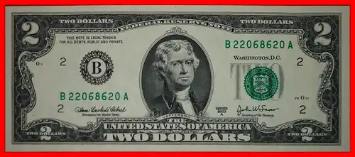 * JEFFERSON (1801-1809): USA ★ 2 DOLLAR 2003! UNABHÄNGIGKEITSERKLÄRUNG 1976-2017! KFR KNACKIG! * JEFFERSON: USA ★ 2 DOLLARS 2003! DECLARATION OF INDEPENDENCE