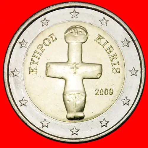 * GEFÜLLT ’R’: ZYPERN ★ 2 EURO 2008 STG STEMPELGLANZ! UNVERÖFFENTLICHT!  * FILLED 'R': CYPRUS ★ 2 EURO 2008 UNC MINT LUSTRE! UNPUBLISHED!