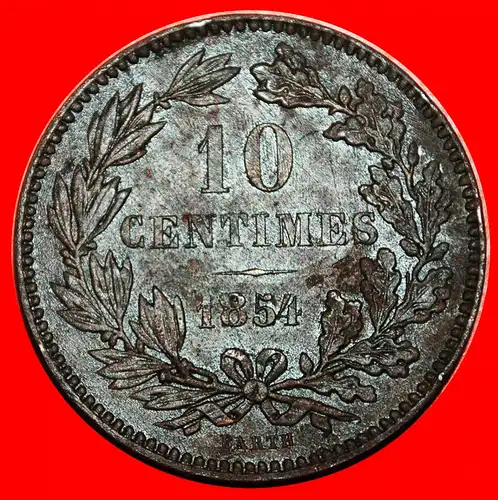 * NIEDERLANDE FEHLER: LUXEMBURG ★ 10 CENTIME 1854 UNGEWÖHNLICH! TYP (1854-1870) * NETERHLANDS ERROR: LUXEMBOURG ★ UNCOMMON! 